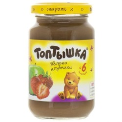 Нектар Топтышка яблоко клубника с мякотью с 6 мес 185 мл